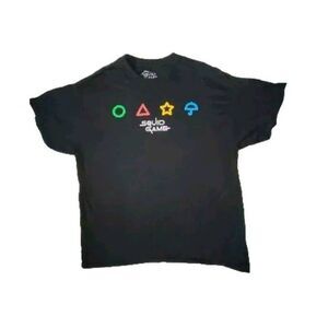 5/$25 Sz XL Adult Squid Game T-Shirt Black 100% Cotton Unisex Netflix
